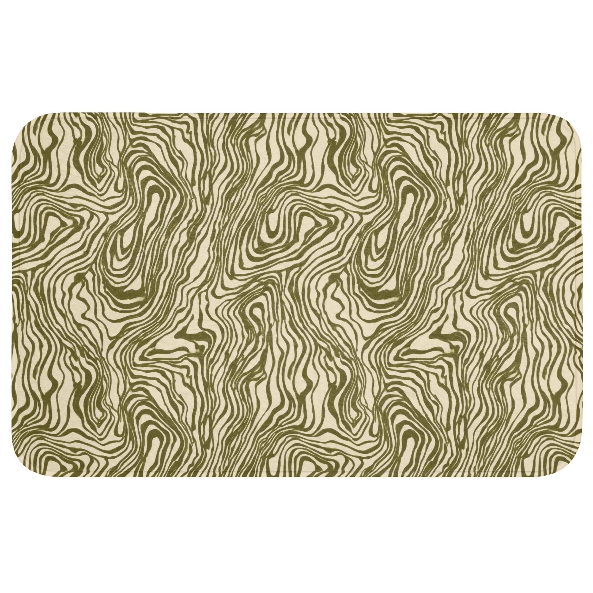 BADEMATTE Abstrakt - Marmor - Grün Badvorleger 80x50 cm - Dunkelgrün, Textil (80/50cm) - OnlyWow