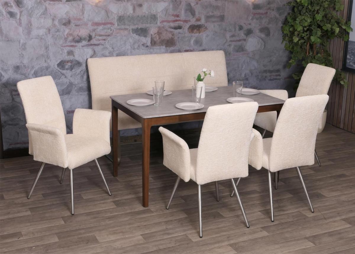 ESSZIMMER-SET Beige 5er-Set - Beige, Textil (160/100/65cm) - MCW