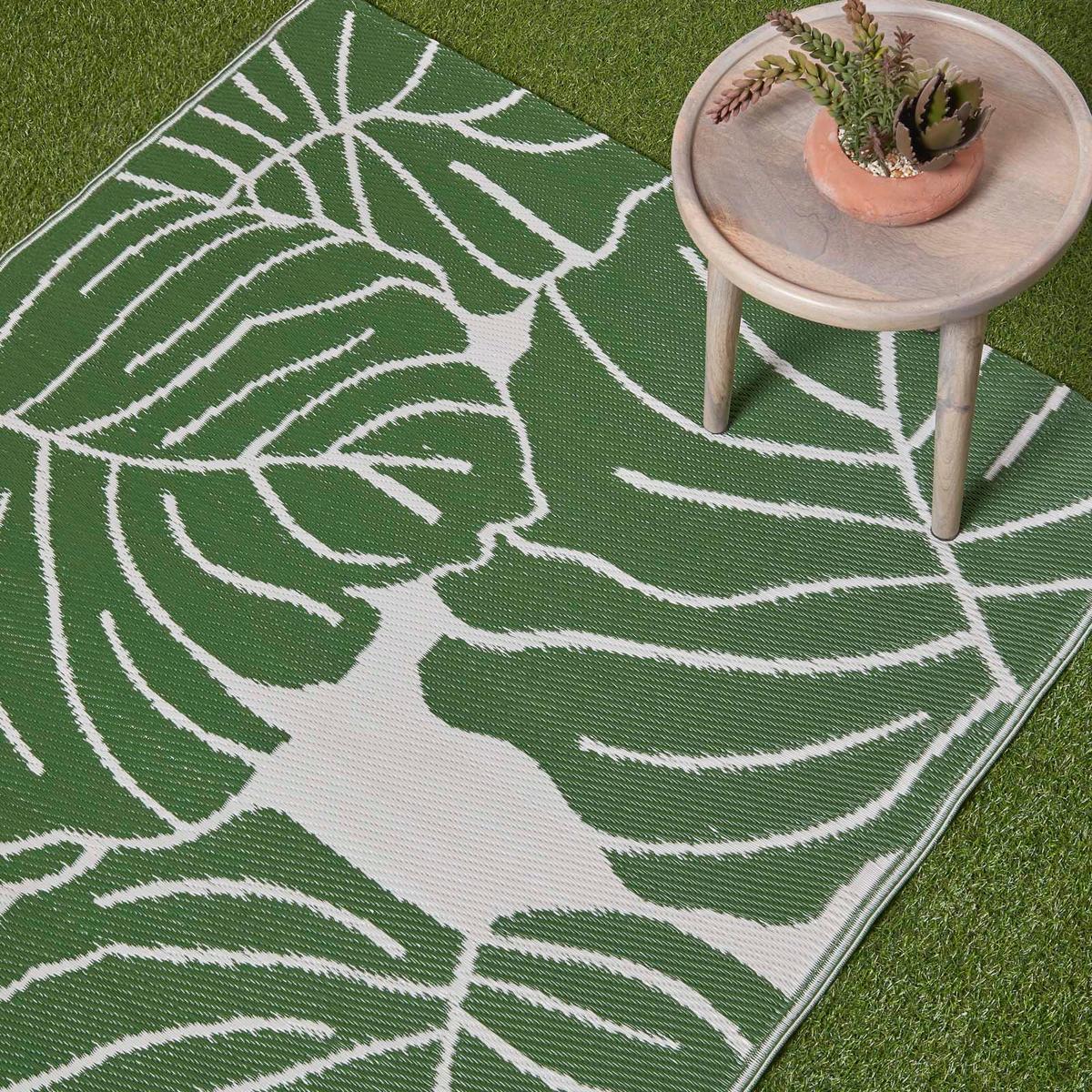 OUTDOORTEPPICH Ada, floral gemustert 150/240 cm - Dunkelgrün, Kunststoff (150/240cm) - Homescapes