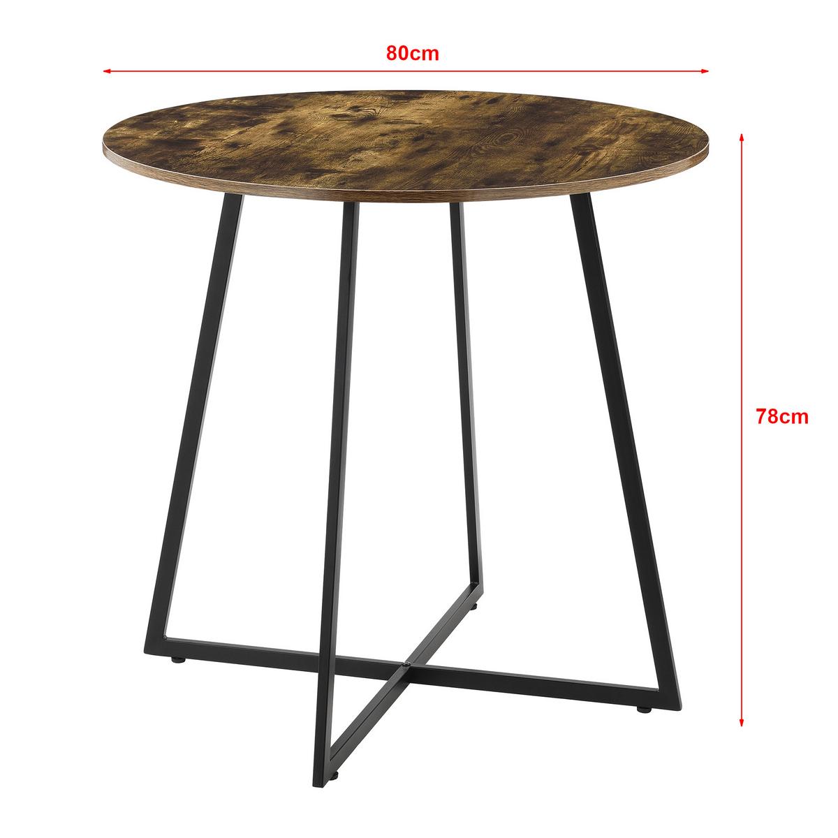 KÜCHENTISCH Vaggeryd - Dunkelbraun/Schwarz, Holzwerkstoff/Metall (80/80/78cm) - [en.casa]