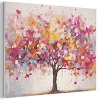AKUSTIKBILD Aquarell - Baum - Kunst - Abstrakt Wanddeko 70x50 cm - Multicolor, Kunststoff (70/50/0.9cm) - MuchoWow