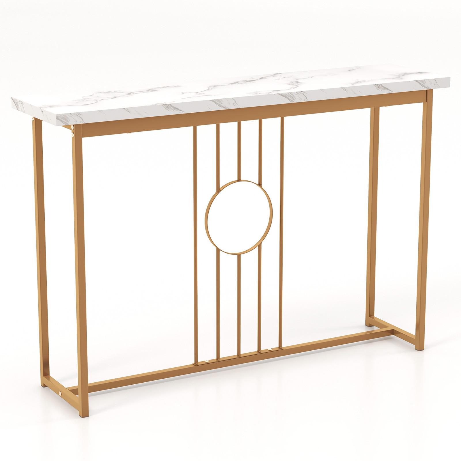 KONSOLENTISCH Weiß - Weiß, Holzwerkstoff (30/120/80.5cm) - COSTWAY
