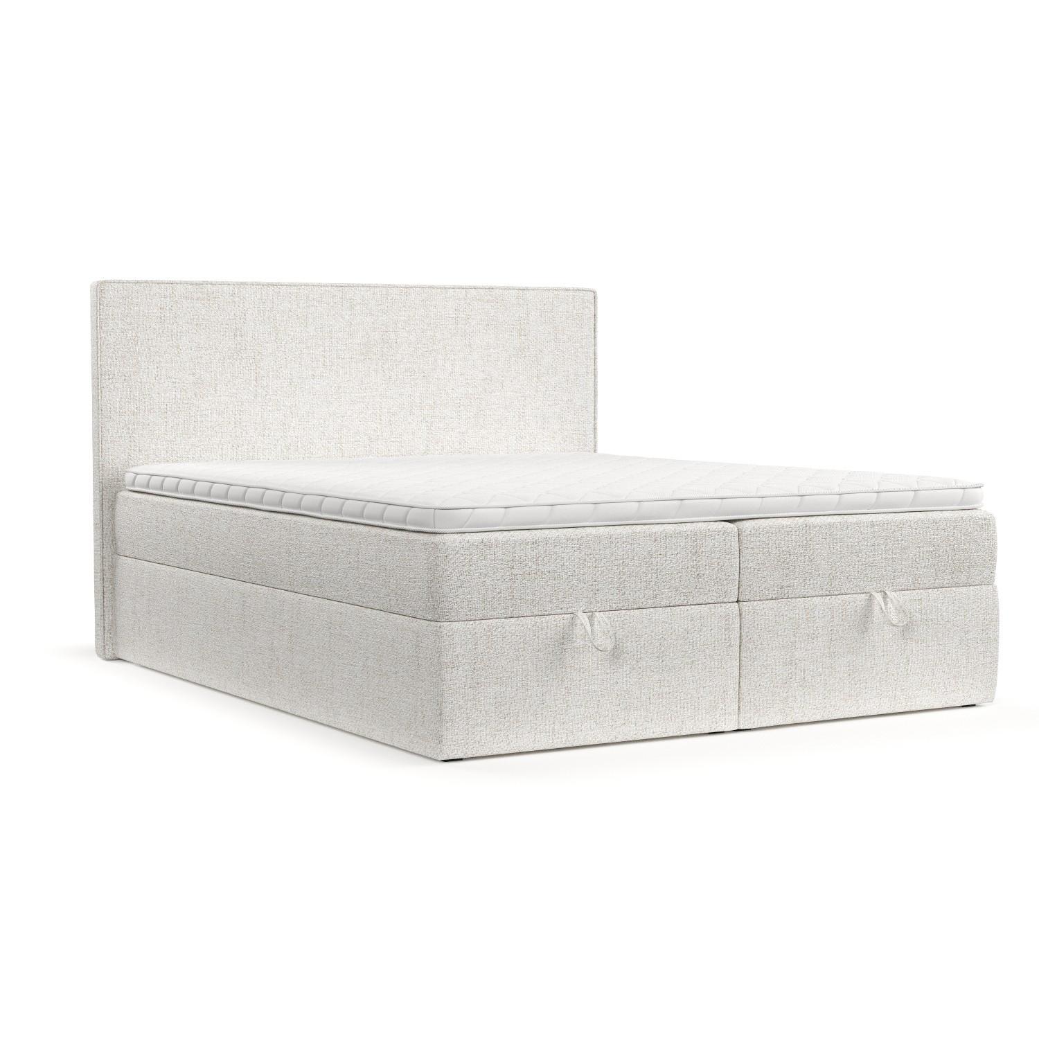 BOXBETT Velma 180/200 cm Creme im Neve Stoff - Creme/Schwarz, Holz/Holzwerkstoff (180/200cm) - AltaBeds