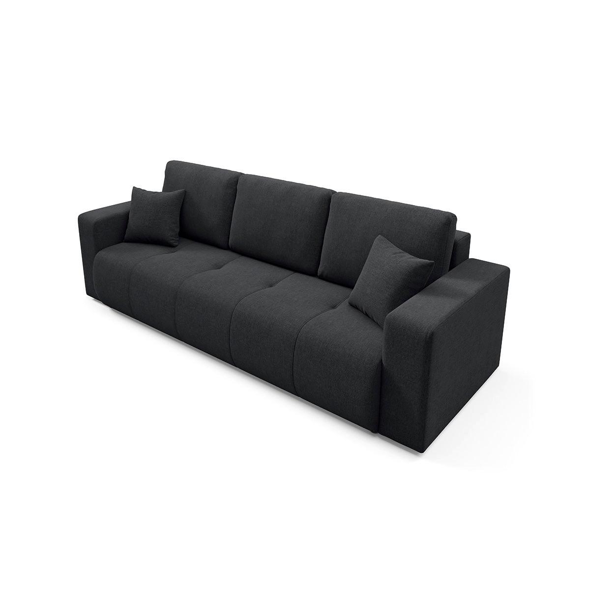 SOFA Giulia 3 Sitzplätze Schwarz - Schwarz, Holz (244/82/102cm) - Petits-meubles