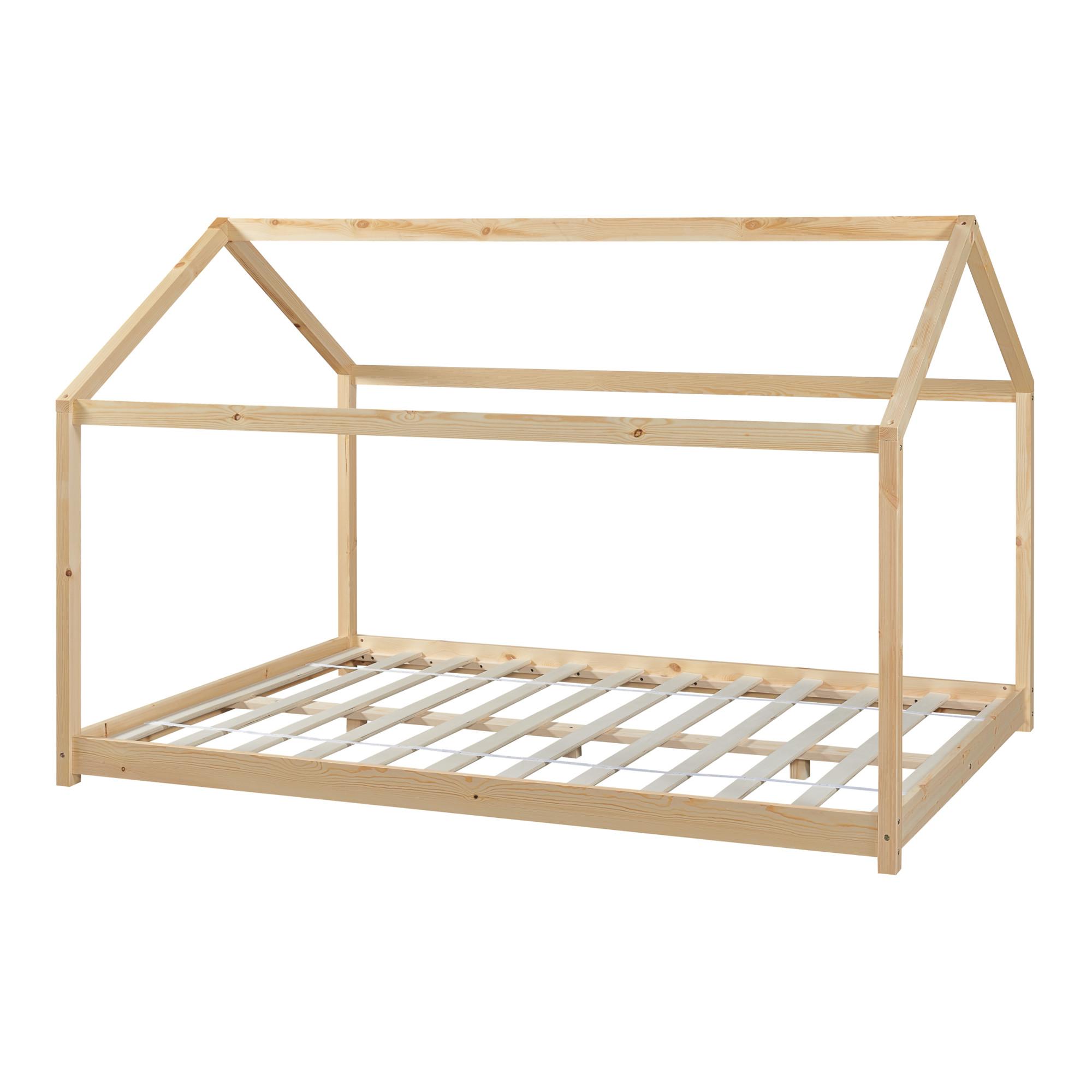 HAUSBETT Cerro - Naturfarben, Holz (120/200cm) - [en.casa]
