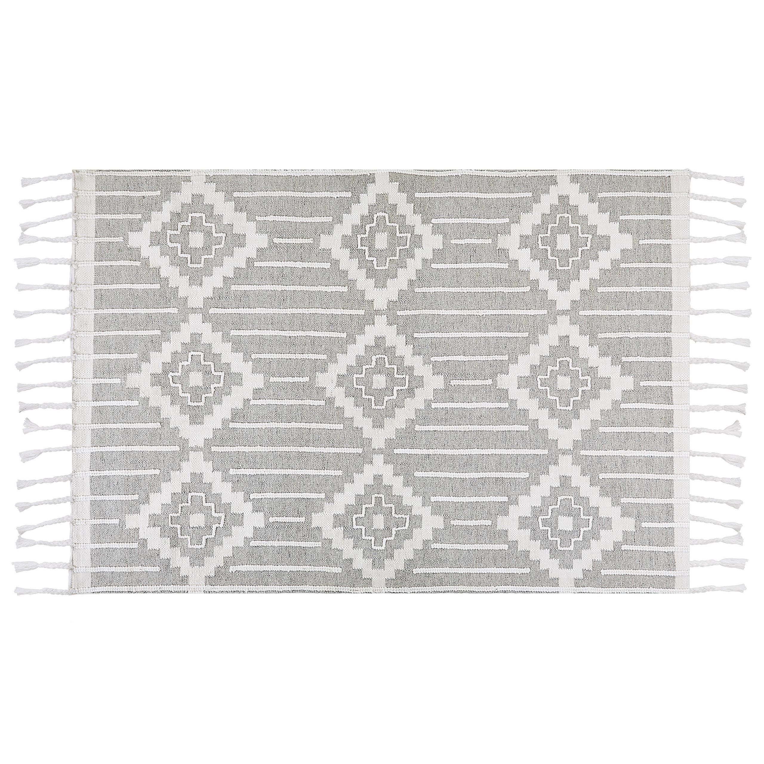 VINTAGE-OUTDOOR TEPPICH Tabiat 230/160 cm - Weiß, Kunststoff (160/230cm) - Beliani