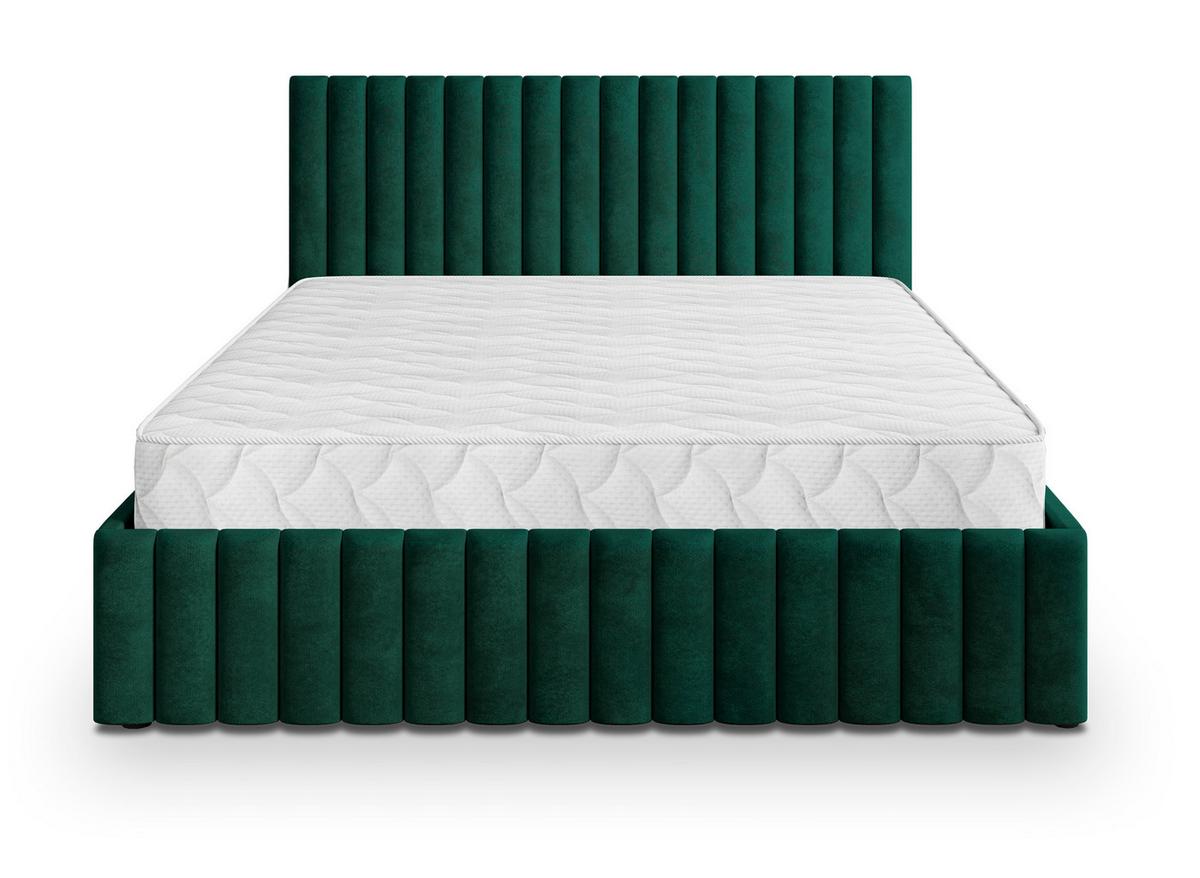 POLSTERBETT CARMIA K 200x200 cm mit Bettkästen - Grün - Grün, Holz/Textil - MASSENO