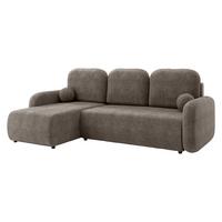 ECKSCHLAFSOFA Gizefa - Dunkelbraun/Schwarz, Holz/Kunststoff (233/147cm) - MIRJAN24