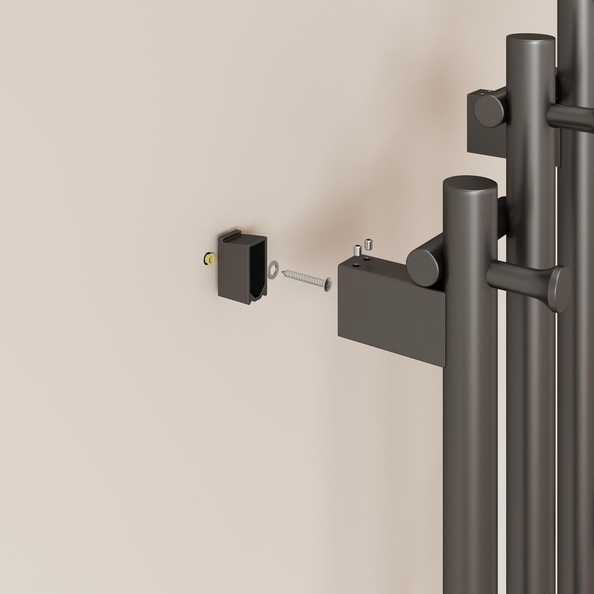 HEIZKÖRPER elektrisch vertikal 115 x 21,6 cm mit Smart-Steuerung Anthrazit - Anthrazit, Metall (21.6/115/9.4cm) - EMKE