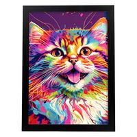 POSTER Katze 1 Im Vollfarb Portrait Stil. A3 Rahmenlos - Klar, Papier (29.7/5/42cm) - Nacnic