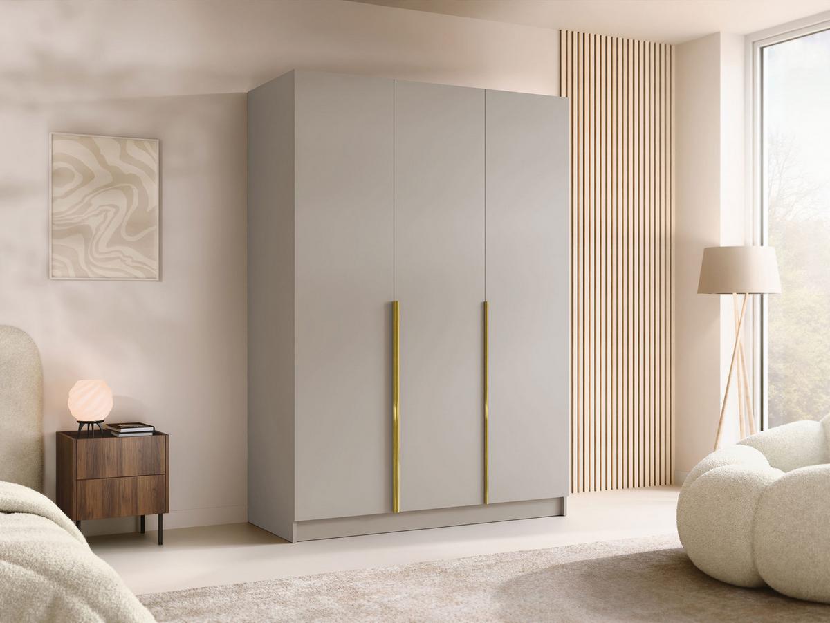KLEIDERSCHRANK Calia I - Beige/Goldfarben, Holzwerkstoff/Metall (150/215/58cm) - MIRJAN24