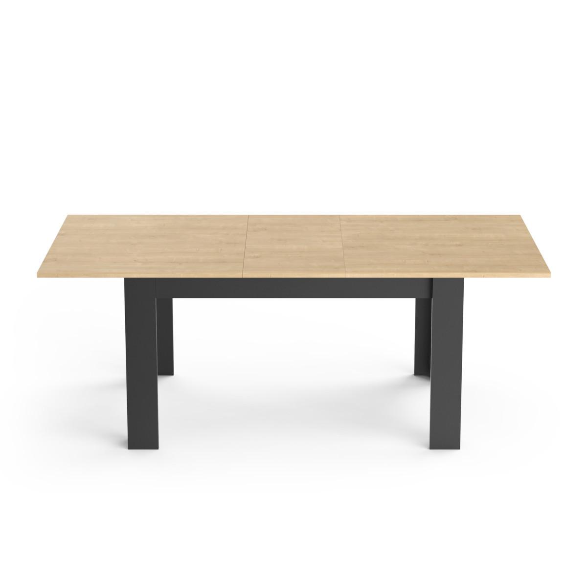 TISCH von 160 bis 200 cm in hamilton-eiche dekor und mattem schwarz - craft 160/90/77 cm - Eschefarben, Holzwerkstoff (23.8/90/77cm) - Calicosy