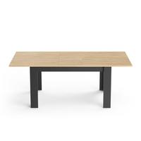TISCH von 160 bis 200 cm in hamilton-eiche dekor und mattem schwarz - craft 160/90/77 cm - Eschefarben, Holzwerkstoff (23.8/90/77cm) - Calicosy