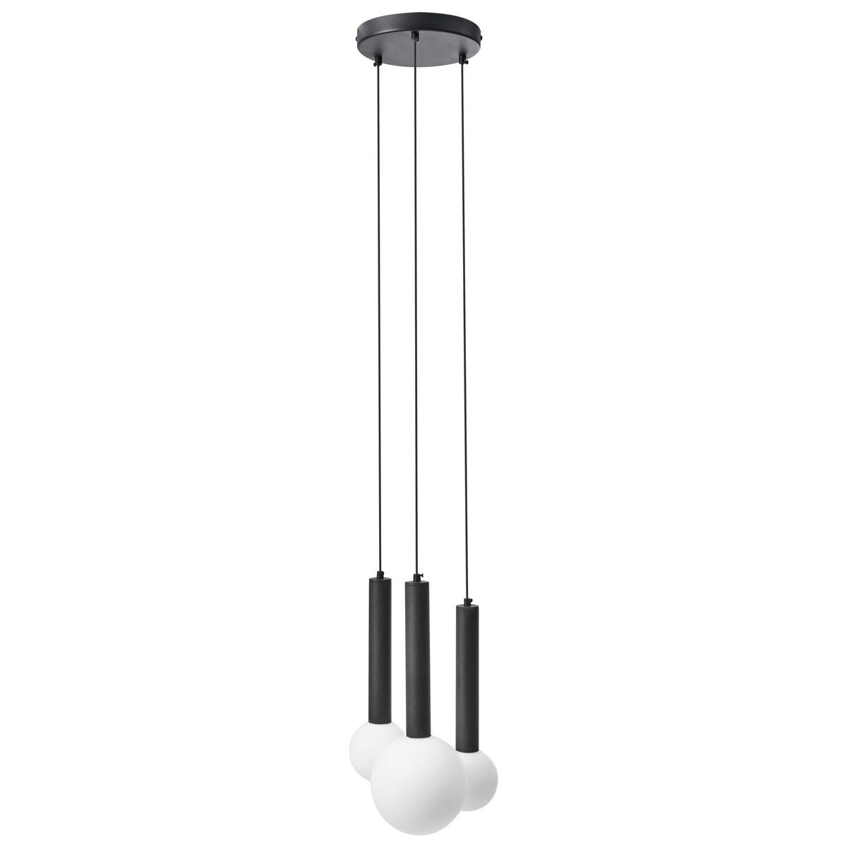 HÄNGELEUCHTE Schwarz Boues - Schwarz/Weiß, Metall (20/30/183cm) - Beliani