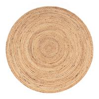 NATURTEPPICH handgewebt wendbar, im Boho-Stil, Natur, Ø 160 cm - Beige, Textil (160/160cm) - KADIMA DESIGN