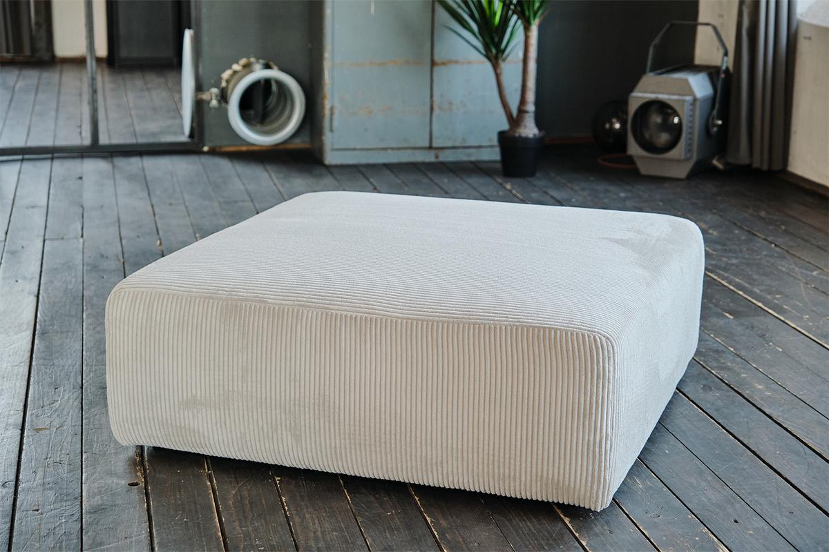 SITZELEMENT MODULSOFA WIOLO SOFT Hellgrau Cord - Hellgrau/Schwarz, Kunststoff/Textil (111/43/111cm) - KAWOLA