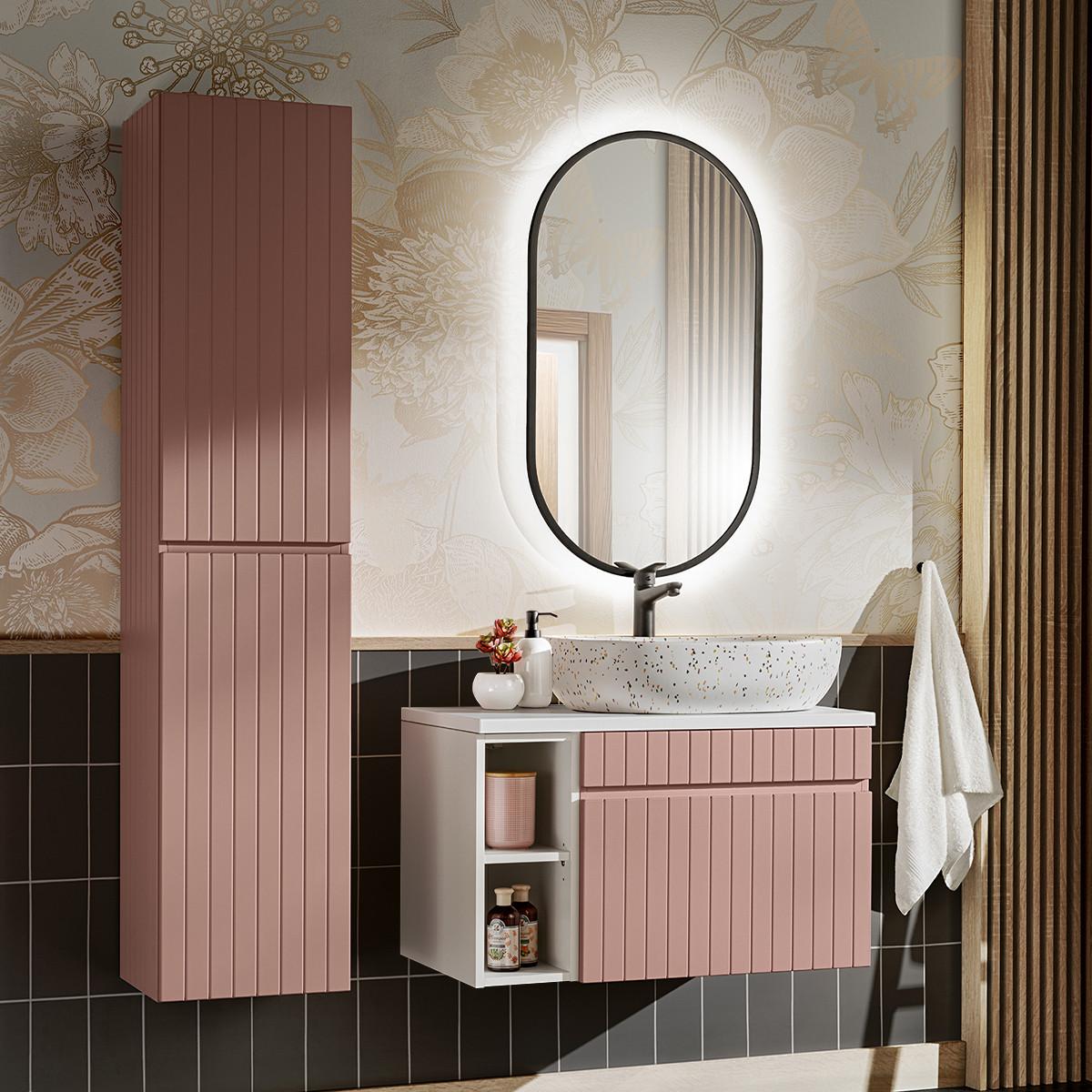 WASCHTISCH 80.4cm Zelie Rose - Pink, Holzwerkstoff (80.4/48/46cm) - Petits-meubles