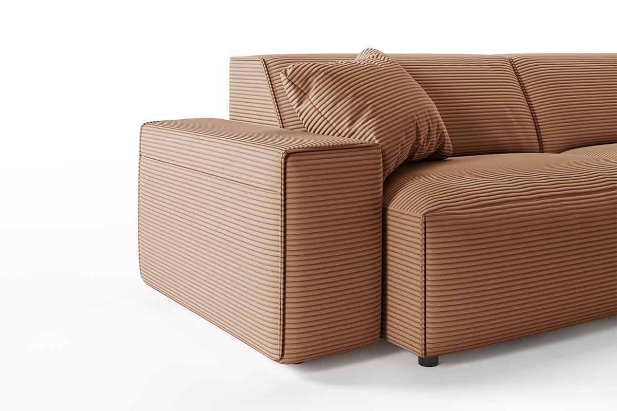 SOFA RANI Braun Cord - Schwarz/Braun, Kunststoff/Textil (256/71/101cm) - KAWOLA