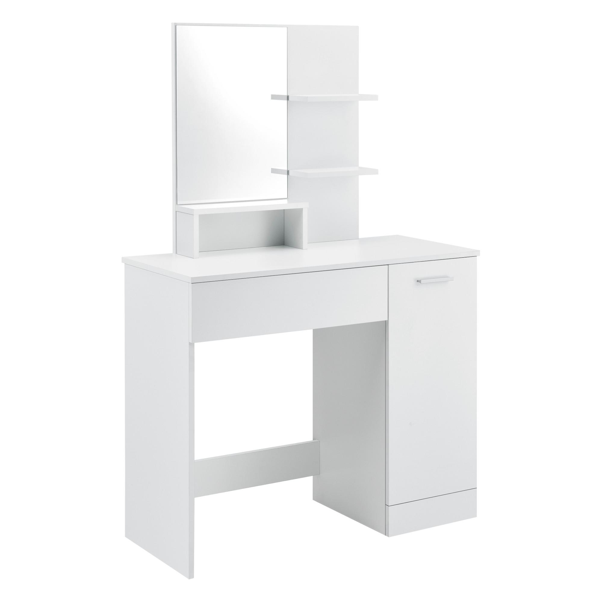 SCHMINKTISCH Krugersdorp - Weiß, Holzwerkstoff (90/138/38cm) - [en.casa]