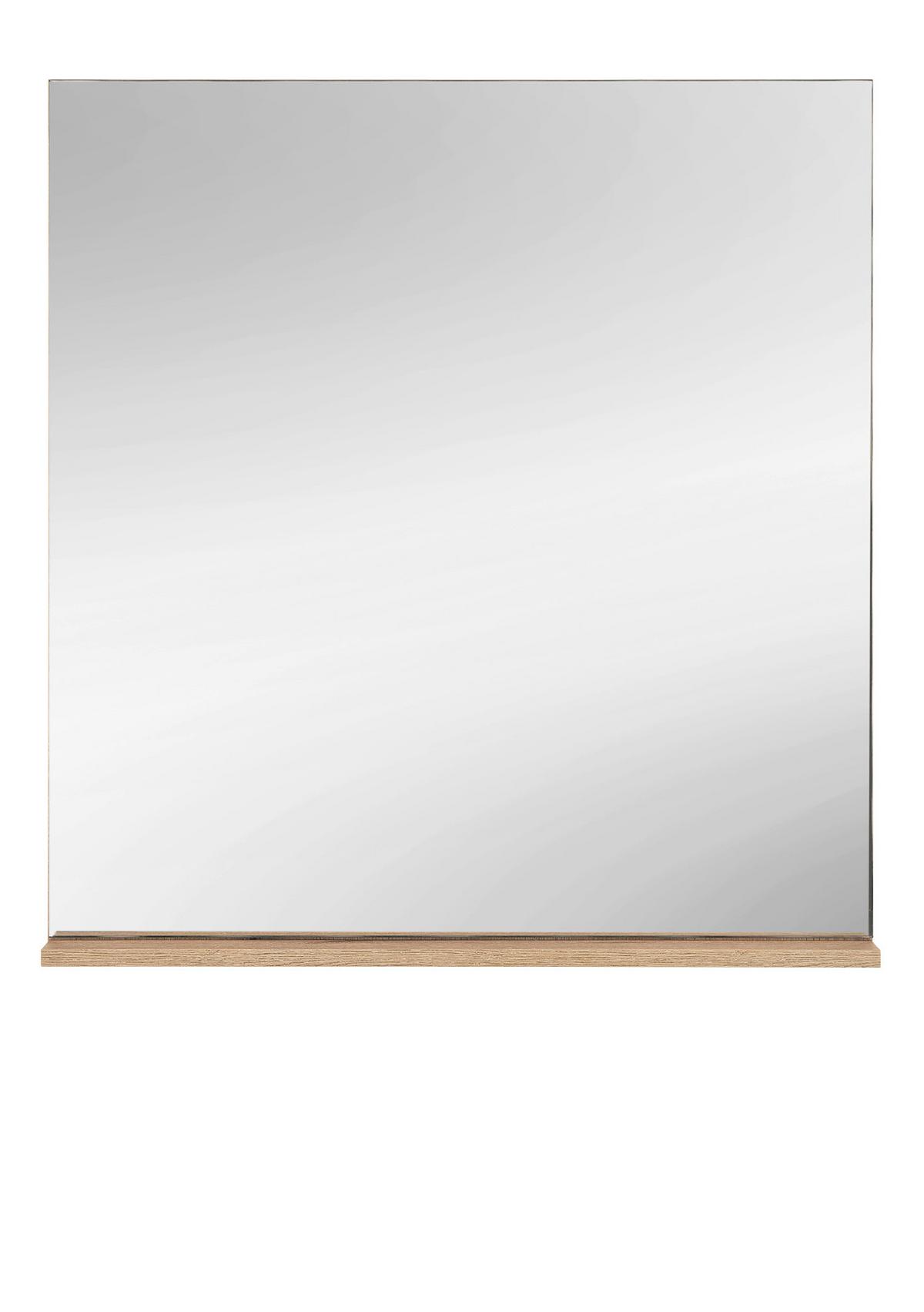 GARDEROBENSPIEGEL Evoke Eiche 75 cm, Wandspiegel mit Ablage - Eichefarben, Glas/Holzwerkstoff (75/80/10cm) - Furn.Design