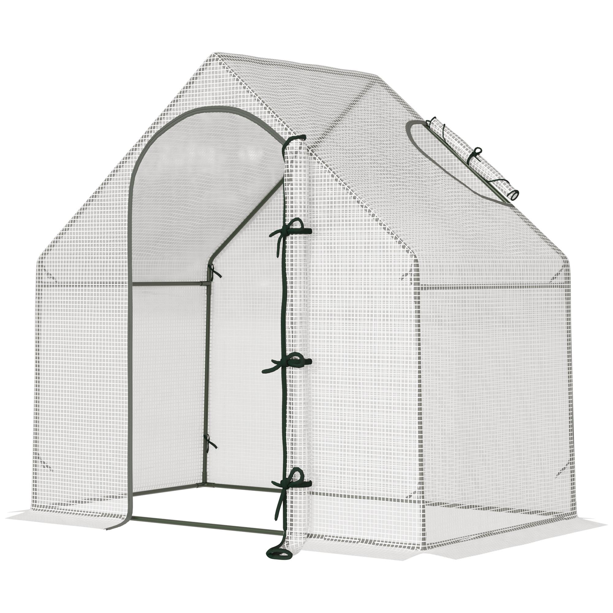 GEWÄCHSHAUS, 180L x 100B x 168H cm - Weiß, Metall (100/168/180cm) - Outsunny