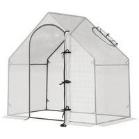 GEWÄCHSHAUS, 180L x 100B x 168H cm - Weiß, Metall (100/168/180cm) - Outsunny