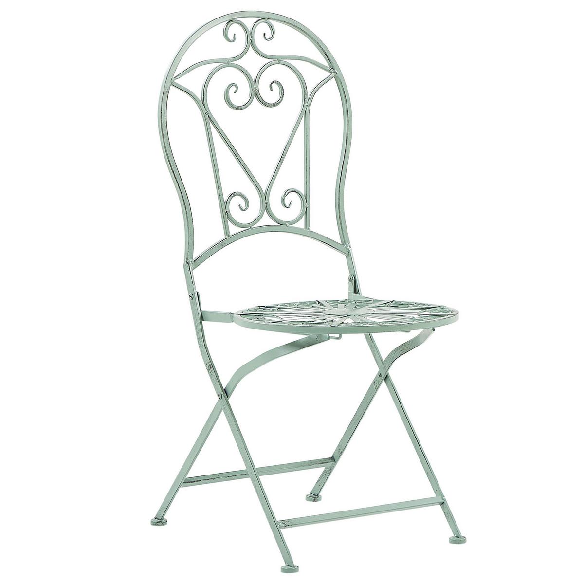 GARTENSTUHL 2er-Set Metall hellgrün Trento - Grün, Metall (42/95/57cm) - Beliani