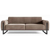 SOFA Parissa 228 cm - Beige/Schwarz, Textil/Metall (228/79/92cm) - Selsey