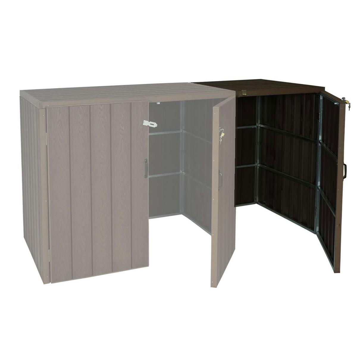 MÜLLTONNENBOX ERWEITERUNG Braun - Braun, Metall (69/116/88cm) - MCW