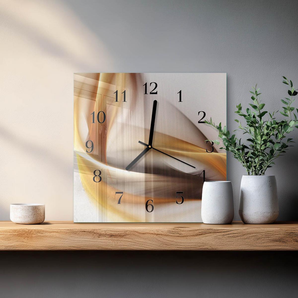 WANDUHR aus Glas 30x30 cm - Abstraktion - Multicolor, Glas (30/30/0.4cm) - TULUP
