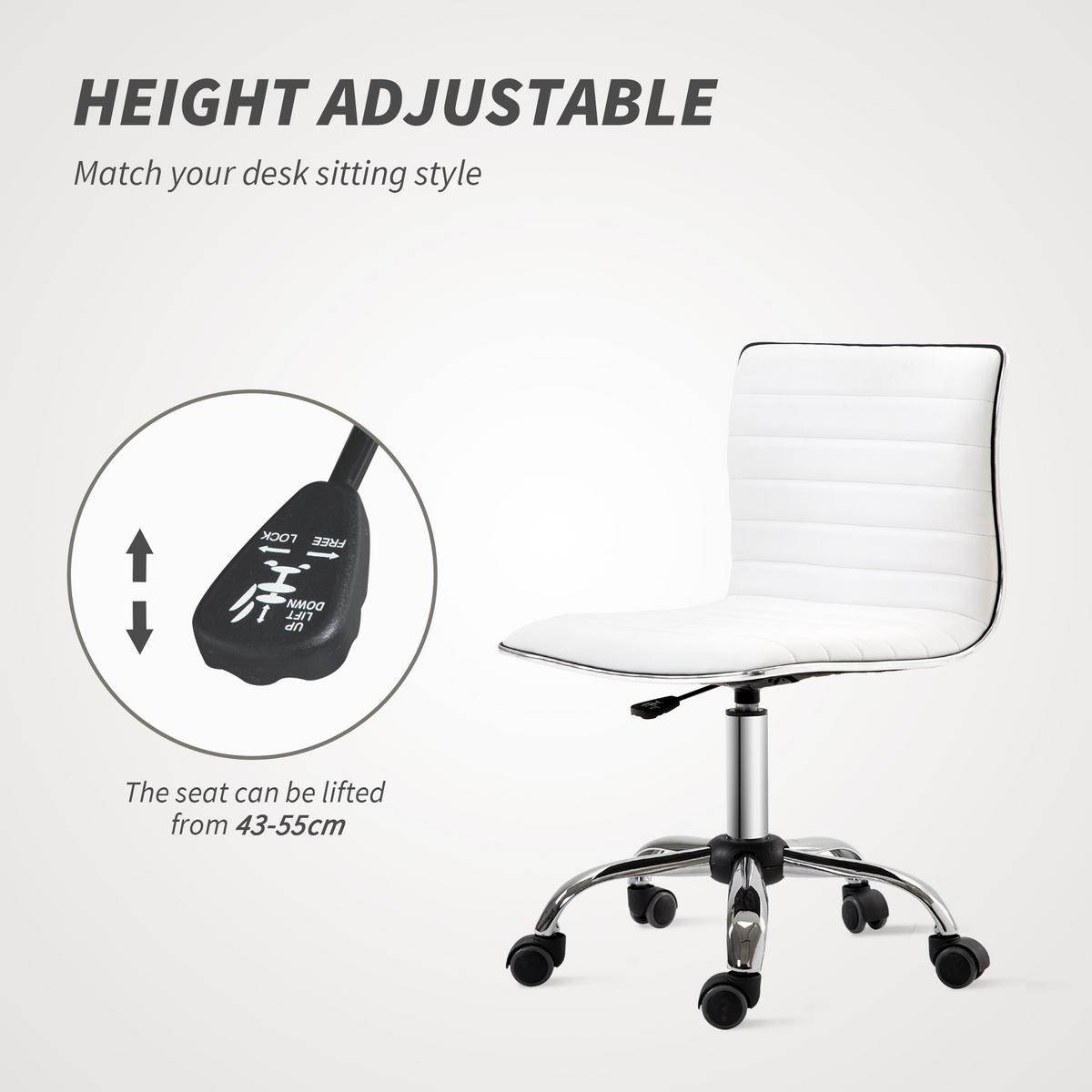 FRISEURSTUHL, Drehstuhl, Stahl PU, Weiß - Weiß, Metall (48/90/52cm) - HOMCOM