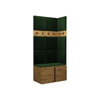 GARDEROBEN-SET Orion I - Eiche Artisan/Grün, Holzwerkstoff/Kunststoff (84/186/46cm) - MIRJAN24