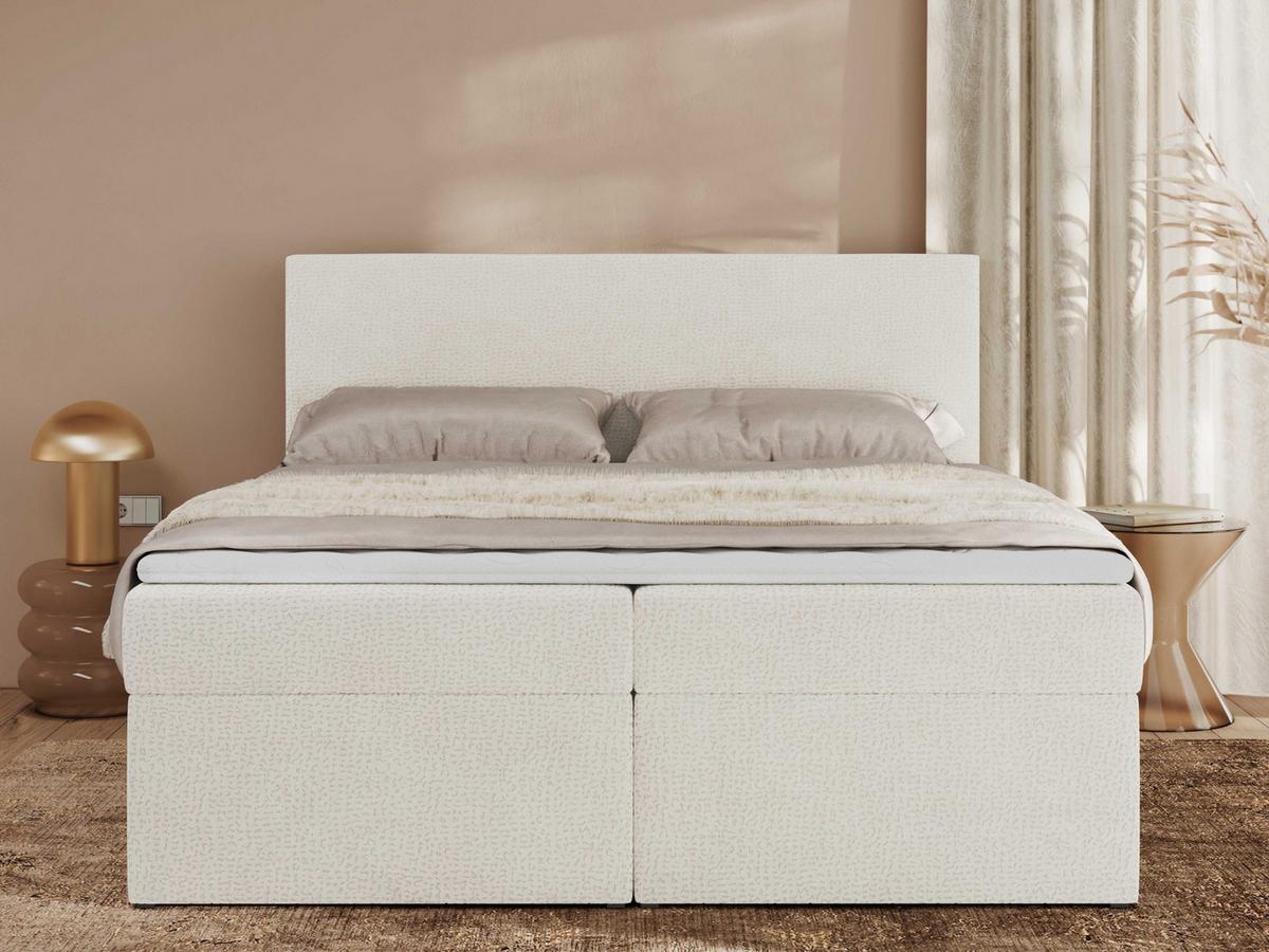 BOXBETT JAGUAR 140/200 - Creme Struktur - H3 - Ecru, Holz/Textil (140/200cm) - MKS