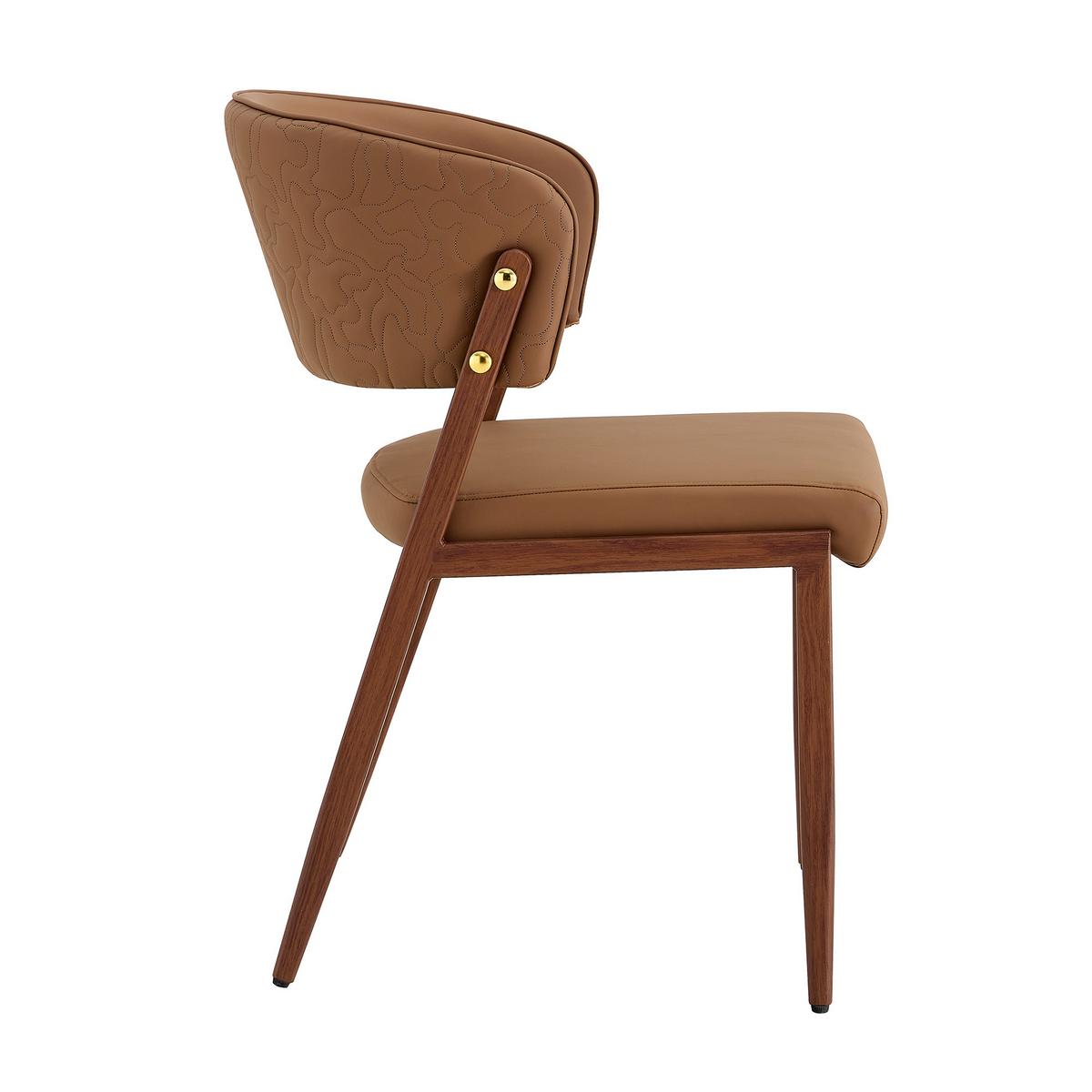 ESSZIMMERSTÜHLE 2er Set Braun Kunstleder Gepolstert Metallgestell - Braun, Leder (51/78/49cm) - Urban Meuble