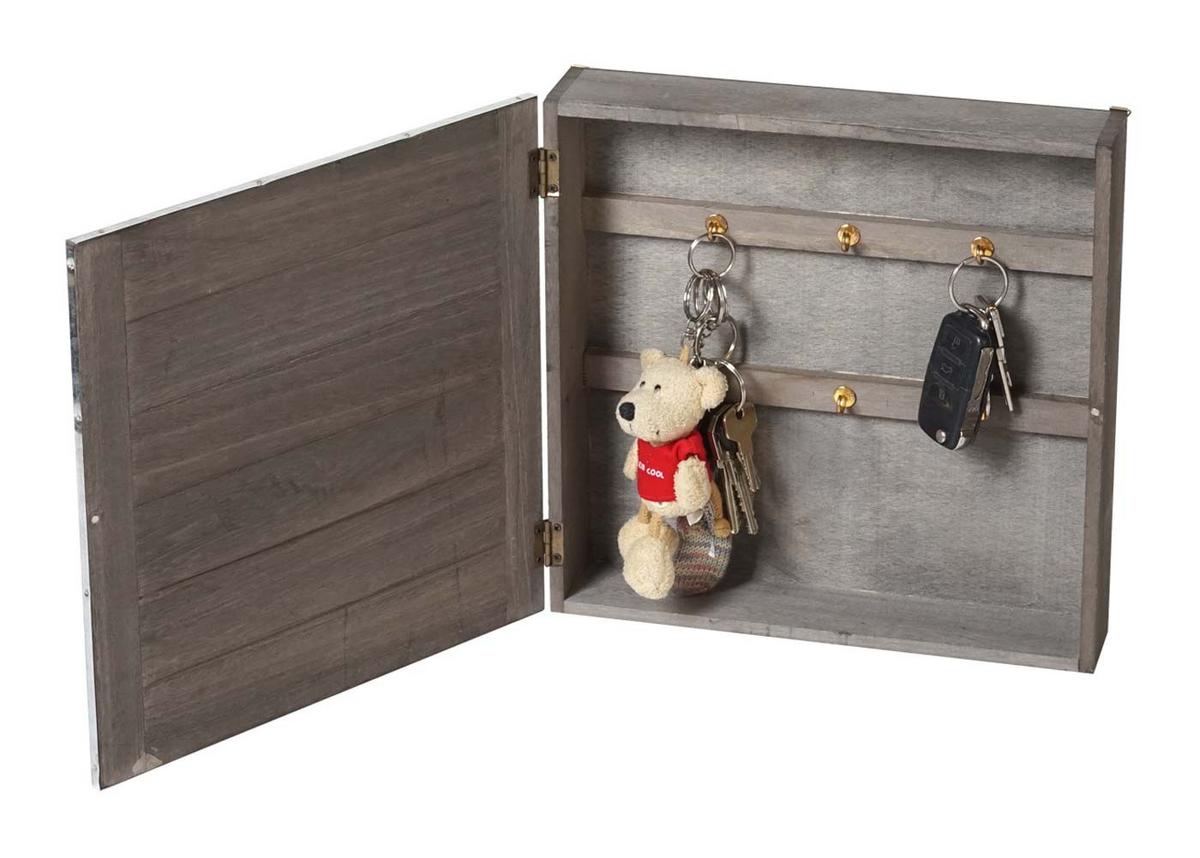 SCHLÜSSELKASTEN Grau, Braun - Braun/Grau, Holz (26/26/5cm) - MCW