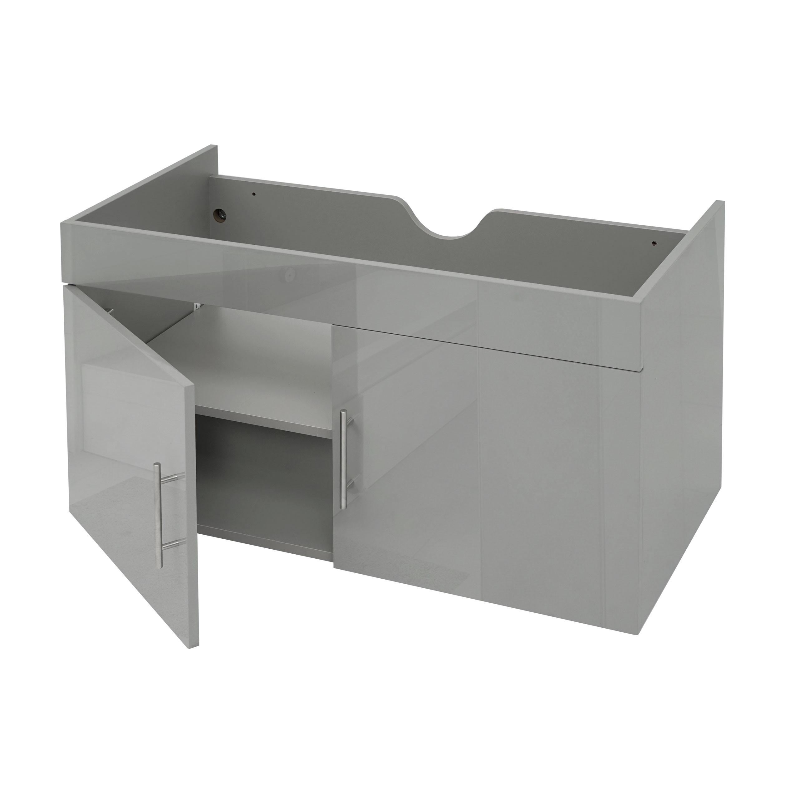 WASCHBECKENUNTERSCHRANK Grau - Grau, Holz (90/48/46cm) - MCW