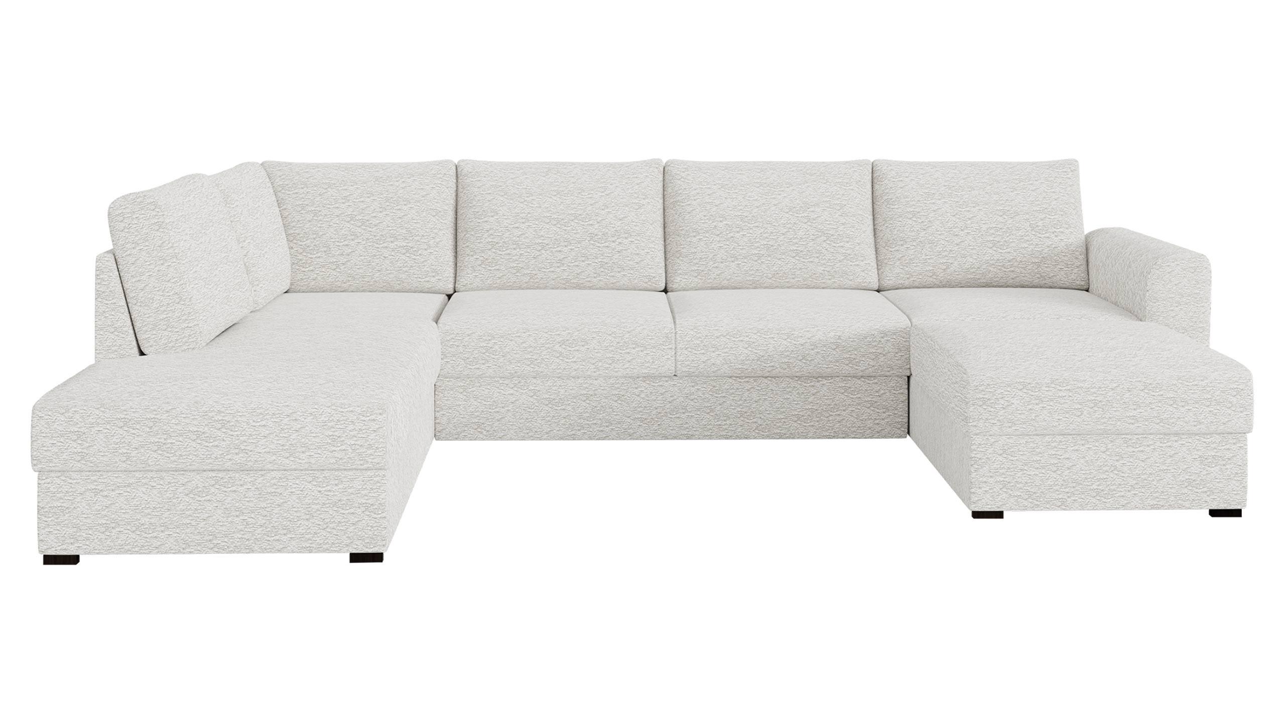 WOHNLANDSCHAFT Wilma Premium, Seite: Links - Creme/Schwarz, Holz/Textil (305/85/188cm) - MIRJAN24