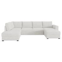 WOHNLANDSCHAFT Wilma Premium, Seite: Links - Creme/Schwarz, Holz/Textil (305/85/188cm) - MIRJAN24