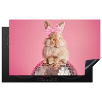 HERDABDECKPLATTE Schleife - Discoball - Kaninchen Induktionsmatte 83x51 cm - Pink, Kunststoff (83/51.5/0.2cm) - MuchoWow