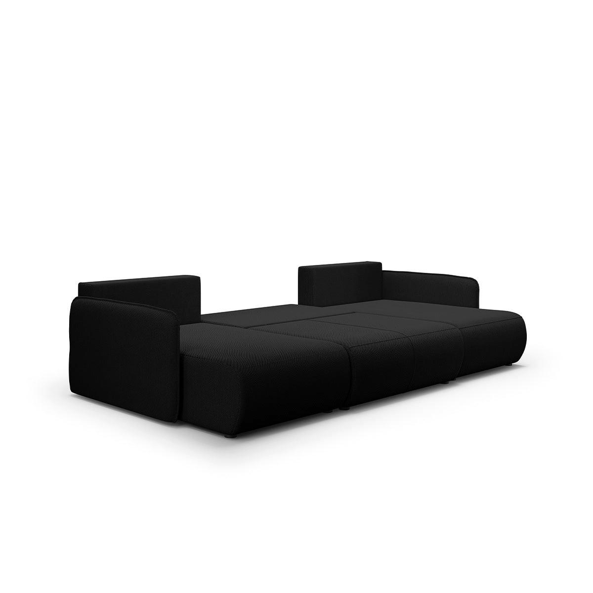 PANORAMASOFA Claudio 5 Sitzplätze Schwarz - Schwarz, Holz (290/86/148cm) - Petits-meubles
