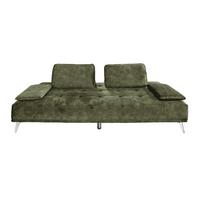 SOFA WIOLO Grün Velvet - Silberfarben/Grün, Textil/Metall (240/80/110cm) - KAWOLA