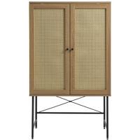 HIGHBOARD Mogest 2-türig 80 cm - Beige/Schwarz, Holzwerkstoff/Kunststoff (80/135/40cm) - Selsey