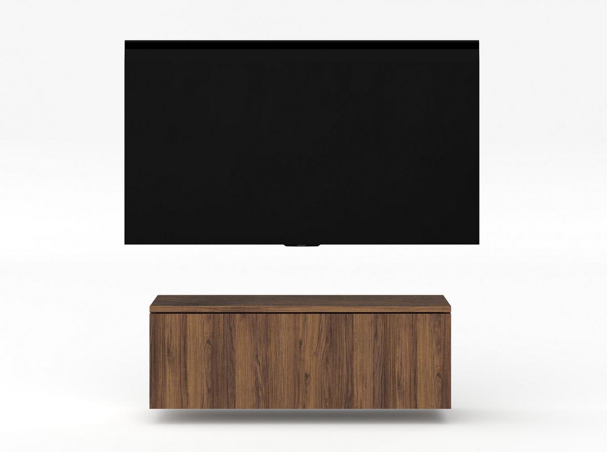 LOWBOARD Loriano 100 Nussbaum Warmia 100/34/32 cm – TV Board - Nussbaumfarben, Holzwerkstoff (100/34/32cm) - AX Living