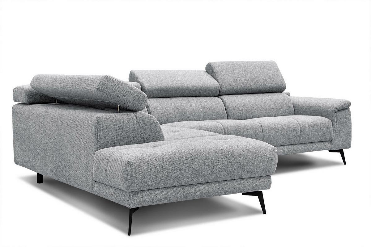 ECKSOFA FIERO 5-Sitzer, silberfarben - Silberfarben/Schwarz, Holzwerkstoff/Textil (158/269cm) - Wozimo