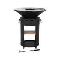 HOLZKOHLENGRILL cesar premium Schwarz - Schwarz, Metall (81/99/81cm) - Habitat Garten