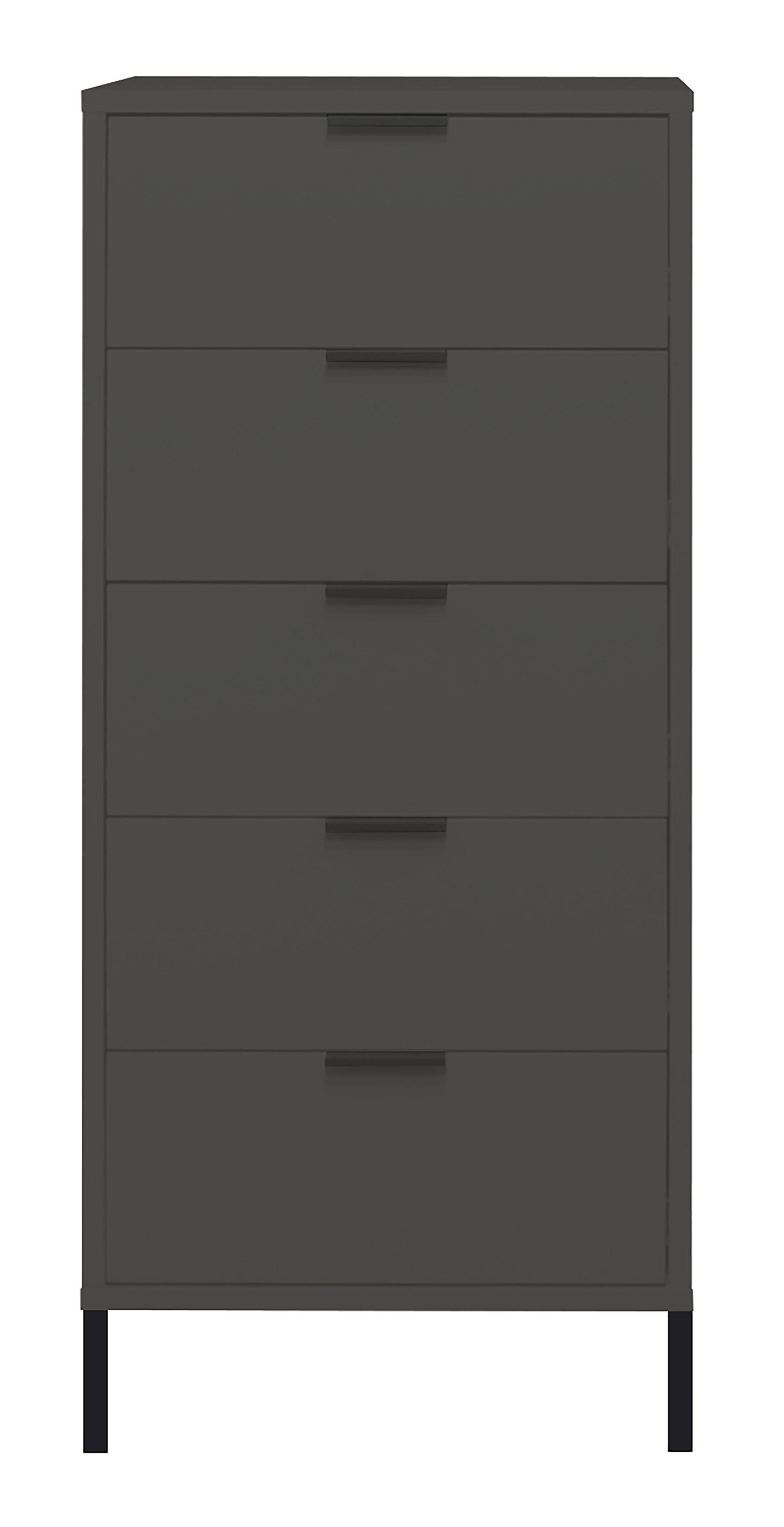 KOMMODE Erna 51x45x123 Anthrazit matt Lack - Anthrazit, Holzwerkstoff (51/123/45cm) - 58aufmkessel