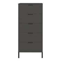 KOMMODE Erna 51x45x123 Anthrazit matt Lack - Anthrazit, Holzwerkstoff (51/123/45cm) - 58aufmkessel