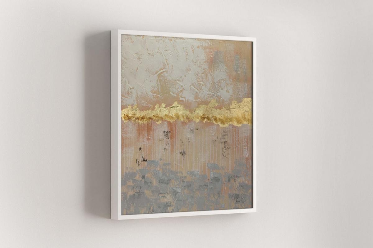 ÖLGEMÄLDE 80/80 cm - Pink/Beige, Holz/Textil (80/80cm) - KUNSTLOFT