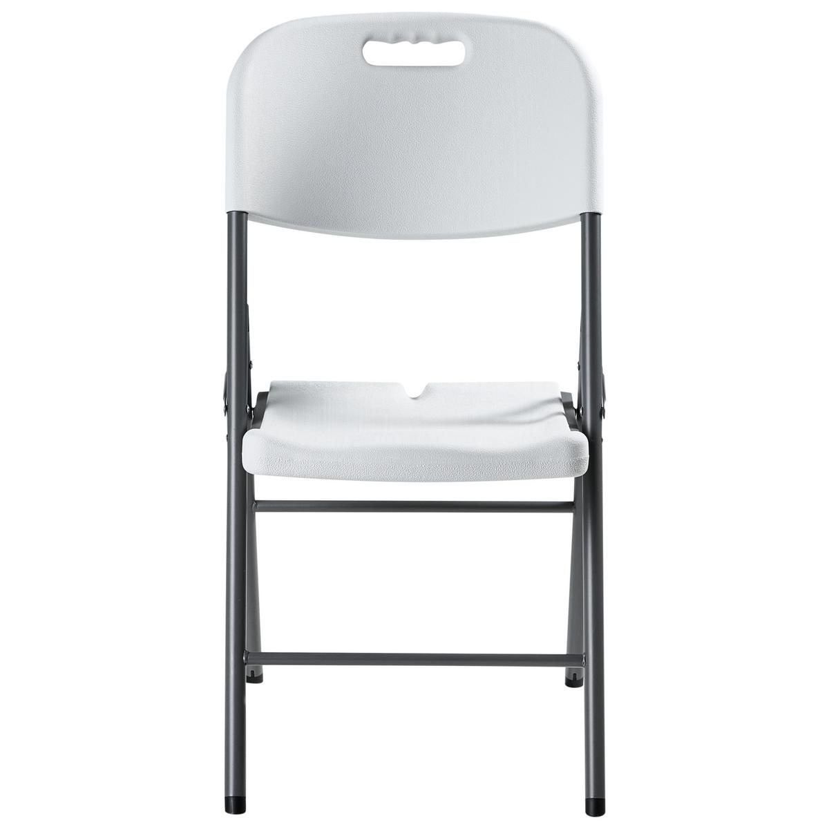 GARTENSTUHL 2er-Set Weiß Cugnoli - Silberfarben/Weiß, Kunststoff (44/90/51cm) - Beliani