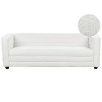 3-SITZER-SOFA Bouclé cremeweiß Hofn - Schwarz/Weiß, Textil (214/72/79cm) - Beliani